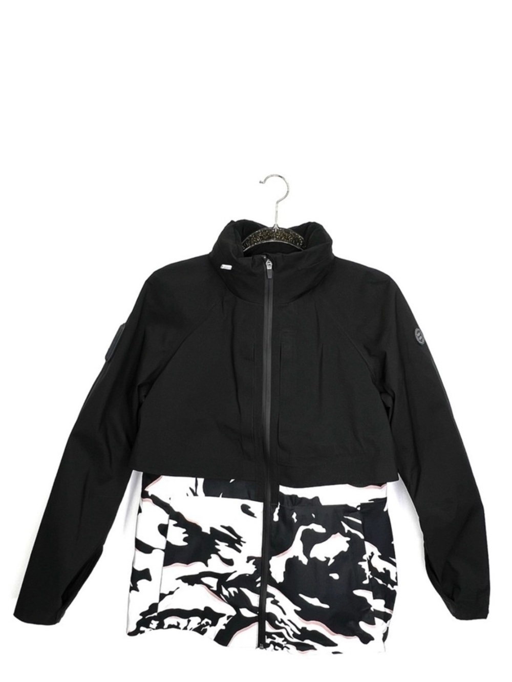 Sweaty Betty Pro Light Ski Jacket Size 6 Waterproof Black Pink Gray Camo New NWT